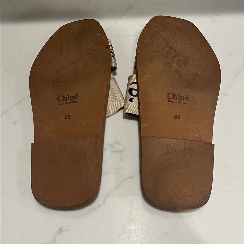 CHLOE: Woody Flat Slides in Black & White - Picture 3 of 6